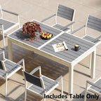 Outdoor Aluminum Dining Table 6-Person Patio Expandable Table