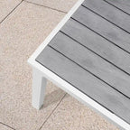Outdoor Aluminum Dining Table 6-Person Patio Expandable Table