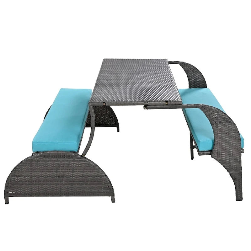 Outdoor Loveseat and Convertible to Four Seats and a Table