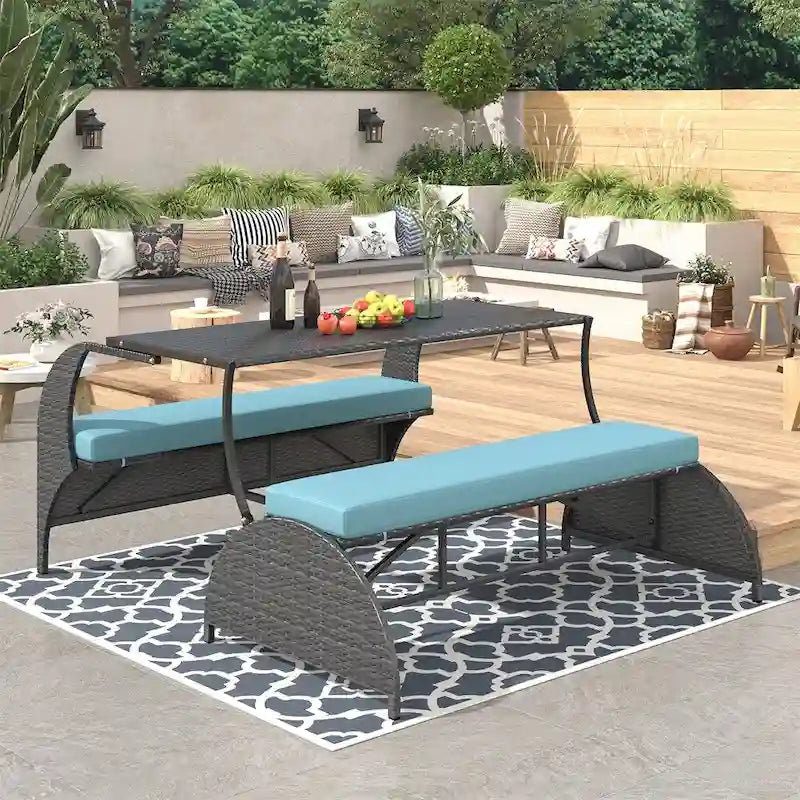 Outdoor Loveseat and Convertible to Four Seats and a Table