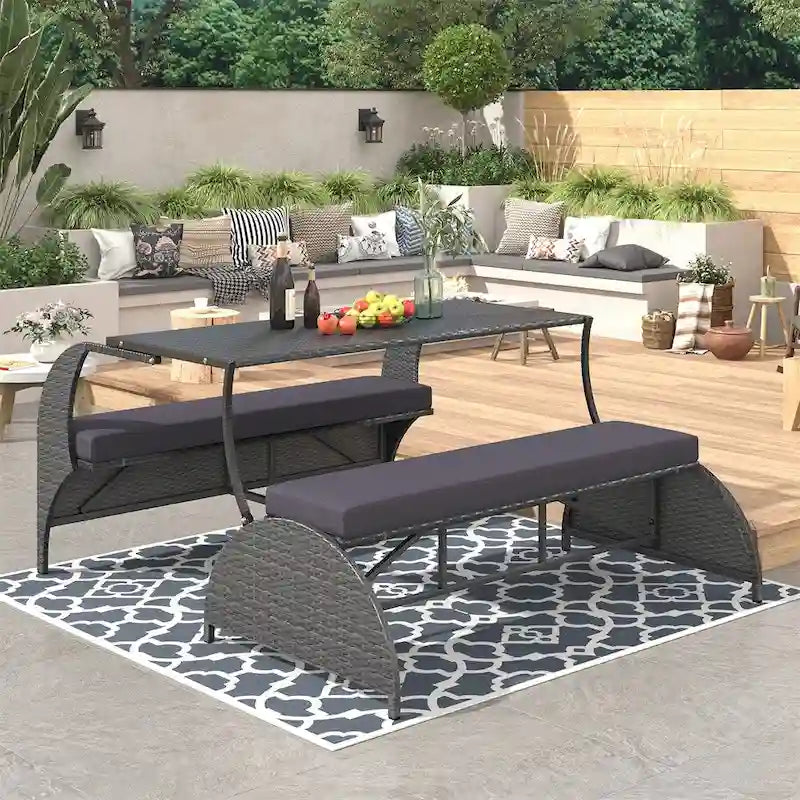 Outdoor Loveseat and Convertible to Four Seats and a Table