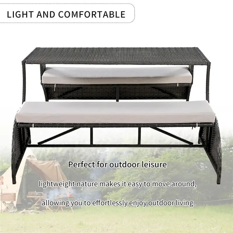 Outdoor Loveseat and Convertible to Four Seats and a Table