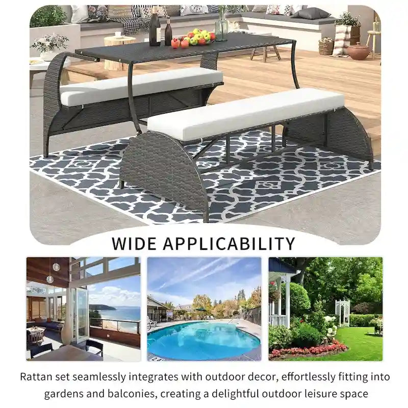 Outdoor Loveseat and Convertible to Four Seats and a Table