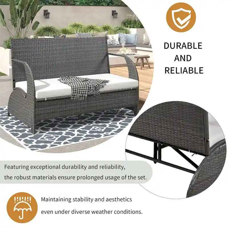 Outdoor Loveseat and Convertible to Four Seats and a Table