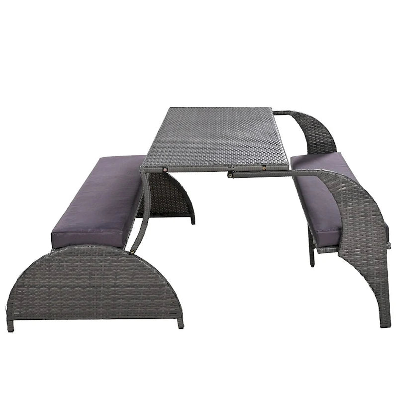 Outdoor Loveseat and Convertible to Four Seats and a Table