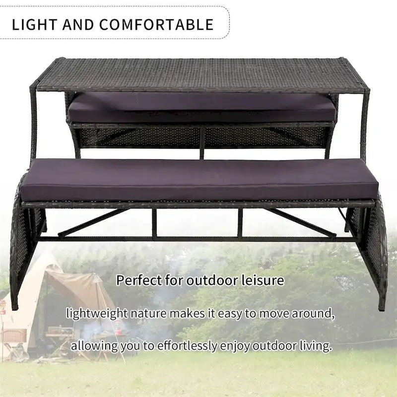 Outdoor Loveseat and Convertible to Four Seats and a Table