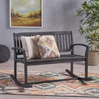 Patio Acacia Wood Rocking Loveseat