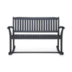 Patio Acacia Wood Rocking Loveseat