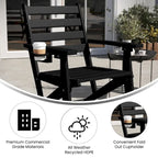 Indoor-Outdoor Adirondack Style Dining Chair with Fold Out Cupholder
