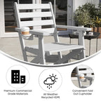 Indoor-Outdoor Adirondack Style Dining Chair with Fold Out Cupholder