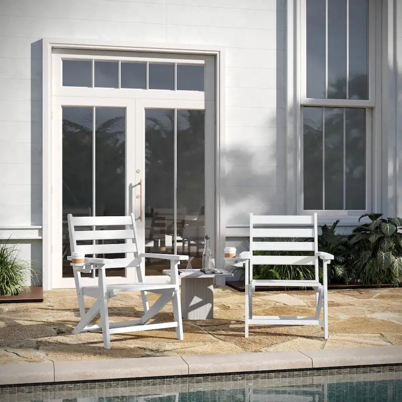 Indoor-Outdoor Adirondack Style Dining Chair with Fold Out Cupholder