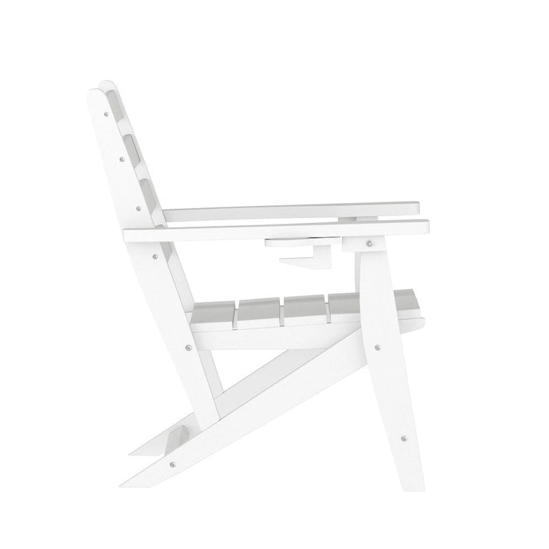 Indoor-Outdoor Adirondack Style Dining Chair with Fold Out Cupholder