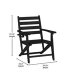 Indoor-Outdoor Adirondack Style Dining Chair with Fold Out Cupholder