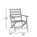 Indoor-Outdoor Adirondack Style Dining Chair with Fold Out Cupholder