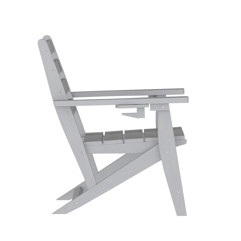 Indoor-Outdoor Adirondack Style Dining Chair with Fold Out Cupholder
