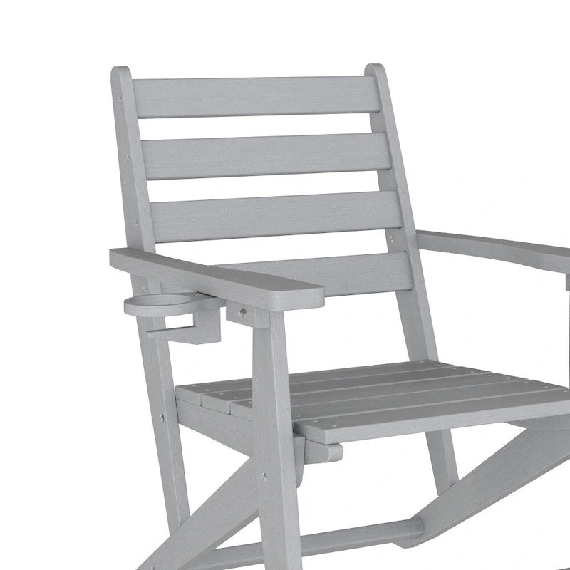 Indoor-Outdoor Adirondack Style Dining Chair with Fold Out Cupholder