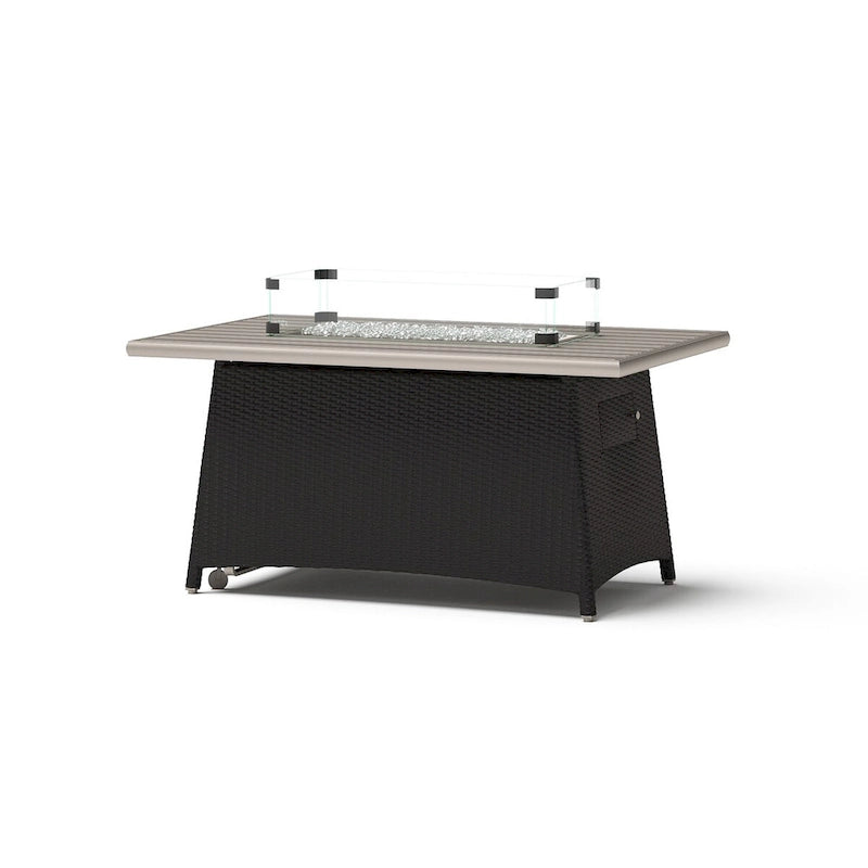 Portofino Comfort 14 Piece Sunbrella Outdoor Patio Sectional Seating & Dining Set With Fire Table