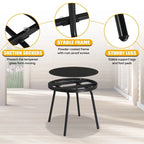 Patio Bistro Table with Stackable Dining Chairs and Glass Table