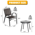 Patio Bistro Table with Stackable Dining Chairs and Glass Table