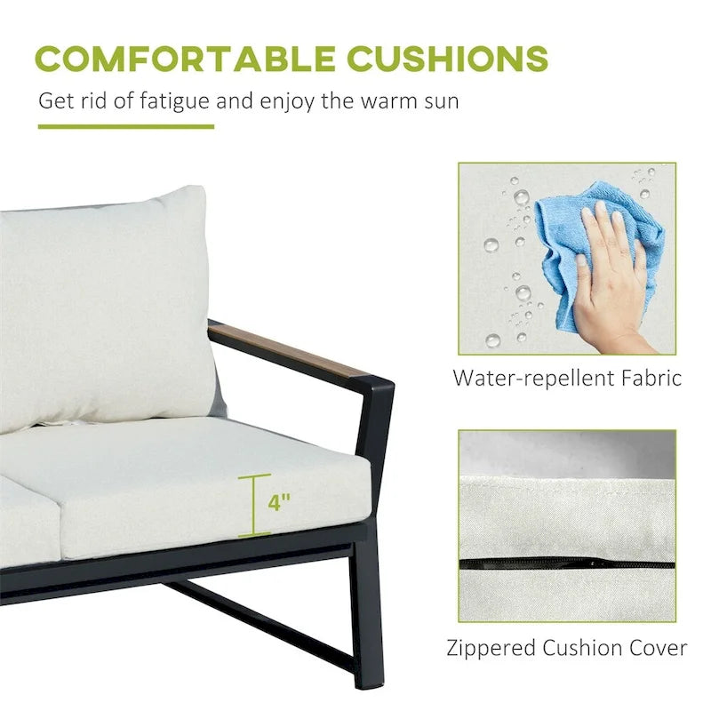 Patio Furniture Aluminum Conversation Outdoor Garden Sofa