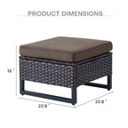 Outdoor Chair and Ottoman with Side Table - Brown