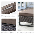 Outdoor Chair and Ottoman with Side Table - Brown
