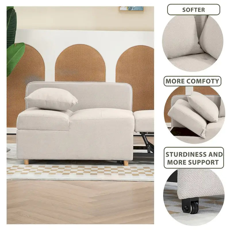 Daybed Sofa Chair wth Adjustable 3-level backrest