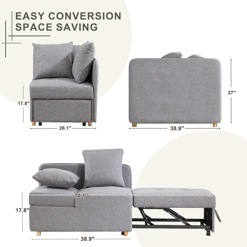 Daybed Sofa Chair wth Adjustable 3-level backrest