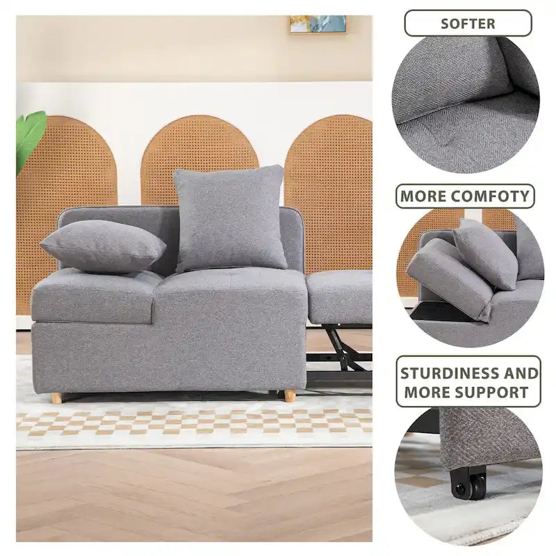 Daybed Sofa Chair wth Adjustable 3-level backrest