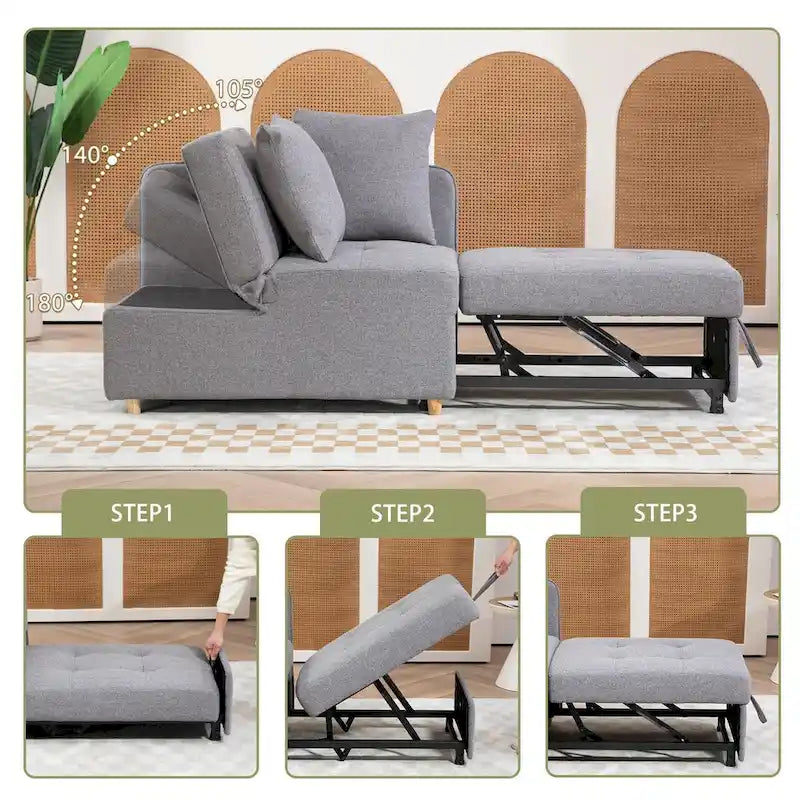 Daybed Sofa Chair wth Adjustable 3-level backrest