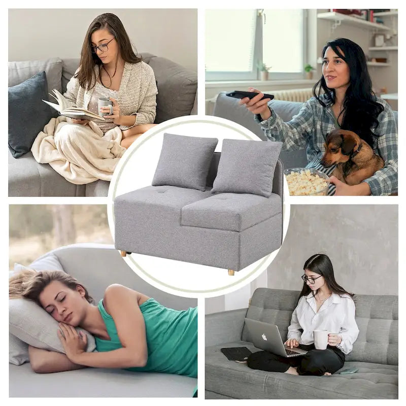 Daybed Sofa Chair wth Adjustable 3-level backrest