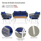 Boho Rope Patio Furniture for 4