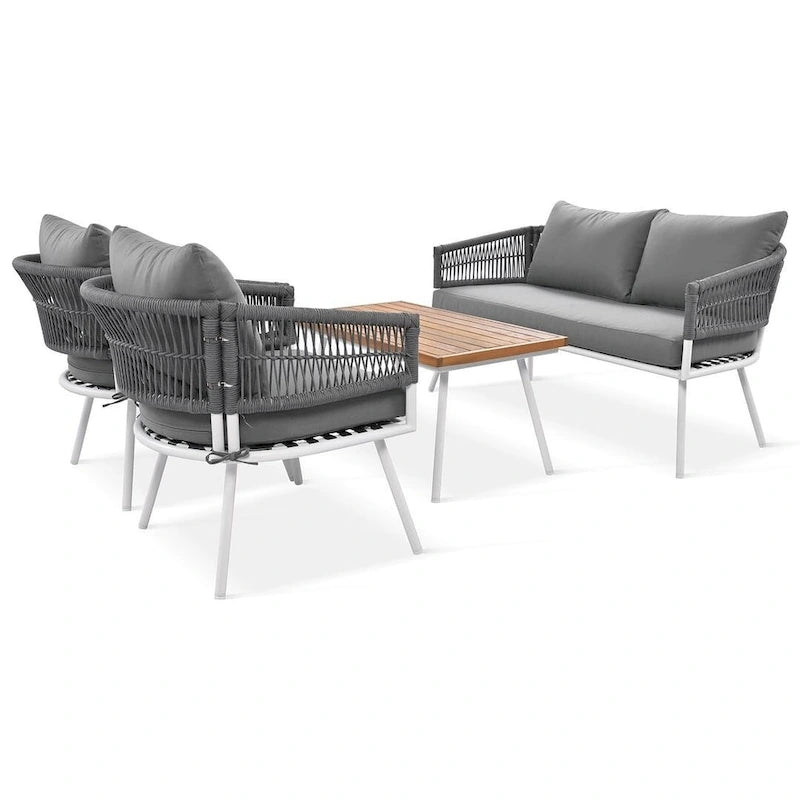Boho Rope Patio Furniture for 4
