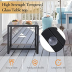 3-Piece Wicker Patio Conversation Set with Cushions and Side Table