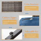 3-Piece Wicker Patio Conversation Set with Cushions and Side Table