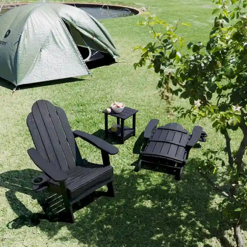 All-Weather Folding Plastic Outdoor Patio Adirondack Chairs