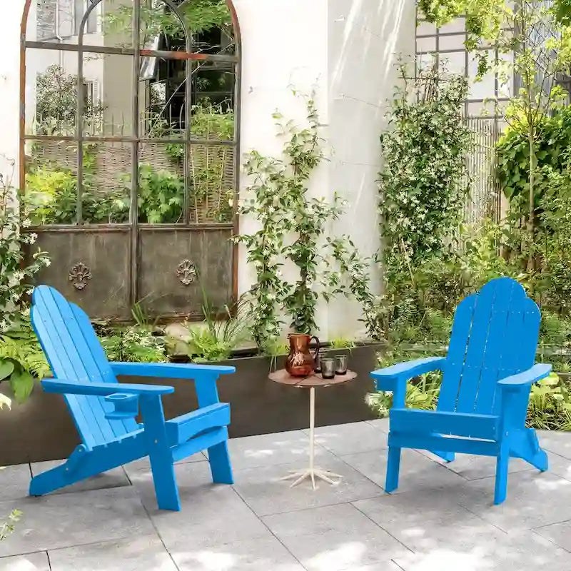 All-Weather Folding Plastic Outdoor Patio Adirondack Chairs