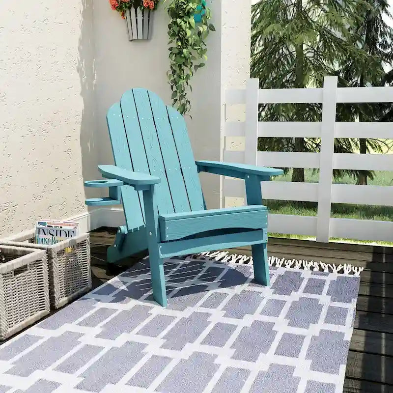 All-Weather Folding Plastic Outdoor Patio Adirondack Chairs