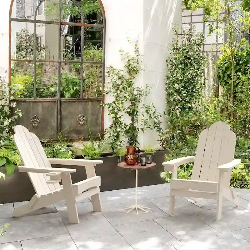 All-Weather Folding Plastic Outdoor Patio Adirondack Chairs