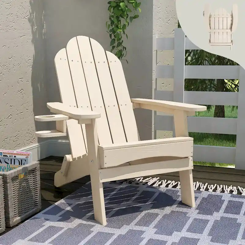 All-Weather Folding Plastic Outdoor Patio Adirondack Chairs