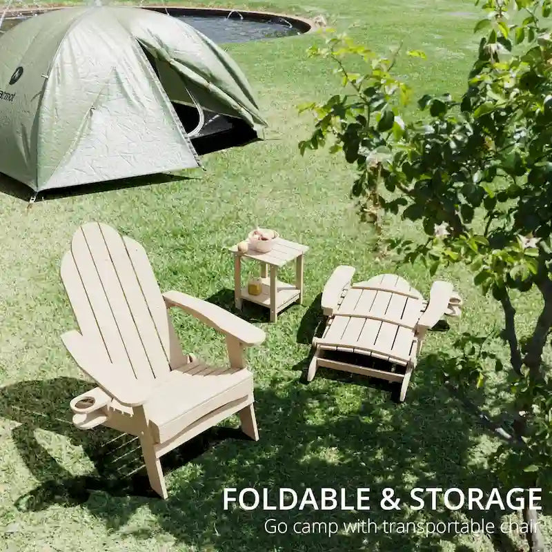 All-Weather Folding Plastic Outdoor Patio Adirondack Chairs