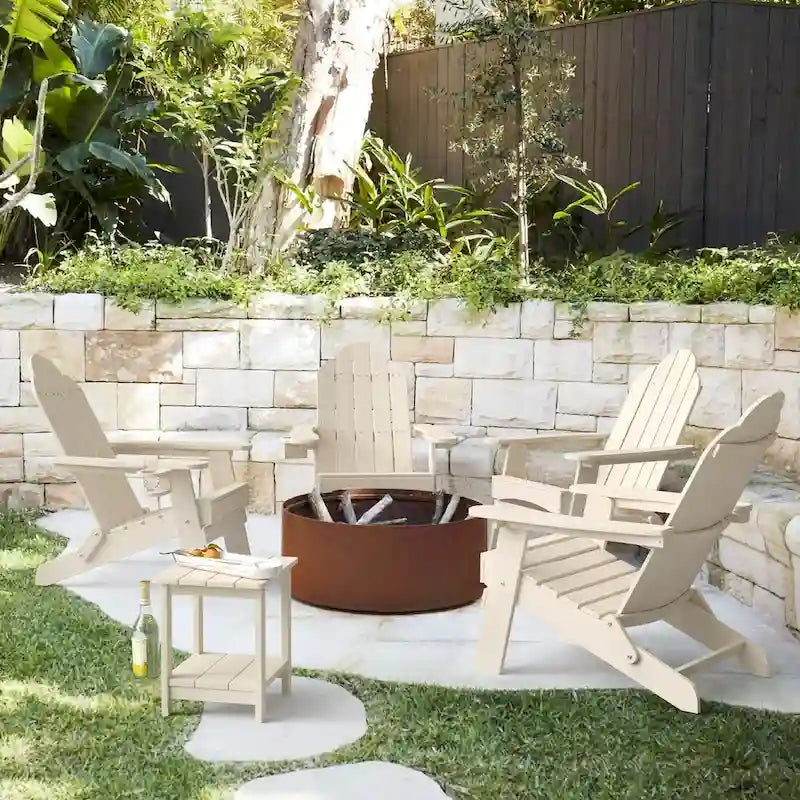 All-Weather Folding Plastic Outdoor Patio Adirondack Chairs
