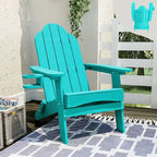 All-Weather Folding Plastic Outdoor Patio Adirondack Chairs