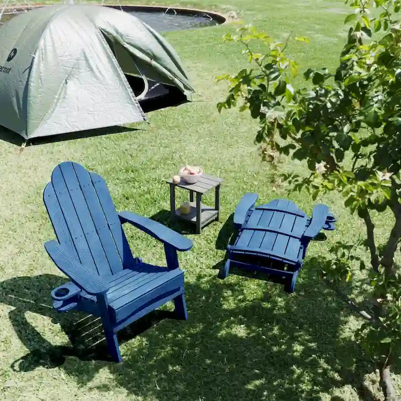 All-Weather Folding Plastic Outdoor Patio Adirondack Chairs