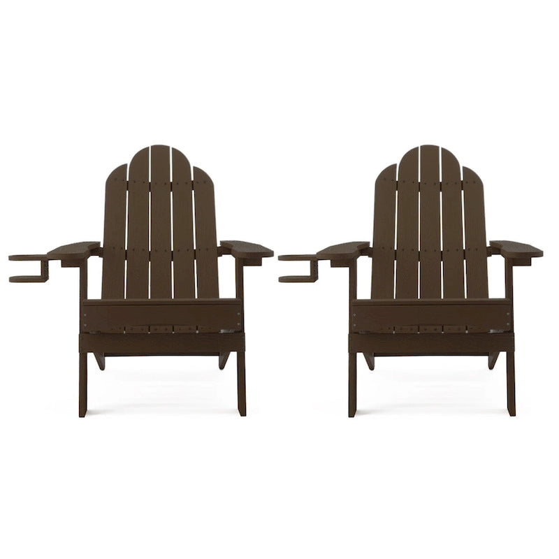 All-Weather Folding Plastic Outdoor Patio Adirondack Chairs