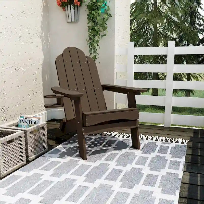 All-Weather Folding Plastic Outdoor Patio Adirondack Chairs