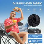 DoCred Double Camping Chair, Fully Padded Folding Camping Duo Chair