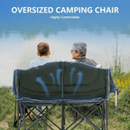 DoCred Double Camping Chair, Fully Padded Folding Camping Duo Chair