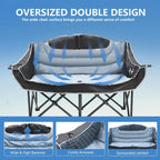 DoCred Double Camping Chair, Fully Padded Folding Camping Duo Chair