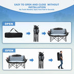 DoCred Double Camping Chair, Fully Padded Folding Camping Duo Chair